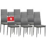 Graue Moderne Albatros Esszimmerstühle ohne Armlehne aus Kunstleder 6-teilig 