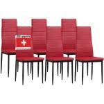 Rote Moderne Albatros Esszimmerstühle ohne Armlehne aus Kunstleder 6-teilig 