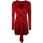 Reduzierte Rote Elegante Alberta Ferretti V-Ausschnitt Plisseekleider für Damen für Partys 