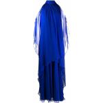 Reduzierte Blaue Alberta Ferretti Maxi Sommerkleider aus Seide für Damen Größe S 