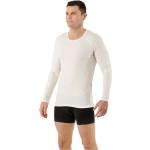Weiße Langärmelige Rundhals-Ausschnitt Langarm-Unterhemden schmutzabweisend für Herren Größe XL 