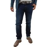 Reduzierte Blaue ALBERTO Slim Fit Jeans mit Reißverschluss aus Jersey für Herren Weite 32 