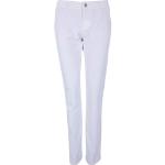 Weiße Bestickte Wasserdichte Atmungsaktive ALBERTO Slim Fit Jeans aus Denim schmutzabweisend für Damen Größe L 