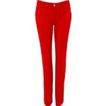 Rote Bestickte Wasserdichte ALBERTO Jeans mit Stickerei mit Reißverschluss aus Jersey für Damen 