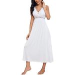 Reduzierte Weiße Elegante Ärmellose Damennachthemden aus Spitze Größe XXL 
