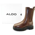 Braune Aldo Chelsea-Boots aus Leder für Damen 