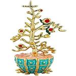 Goldene Alessi Dekokugeln mit Ornament-Motiv aus Porzellan 