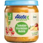 Alete Bio Gläschen Tomaten-Frischkäse-Nudeln, Babynahrung in Bio-Qualität, ohne Zusatz von Aromastoffen & Zucker, Menü ab 1 Jahr, 6er Pack (6 x 250 g)
