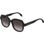 Alexander McQueen AM0300S Damen-Sonnenbrille Vollrand Eckig Kunststoff-Gestell, schwarz