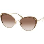 Goldene Alexander McQueen Cateye Sonnenbrillen aus Metall für Damen 