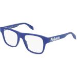 Blaue Alexander McQueen Rechteckige Kunststoffbrillengestelle für Kinder 