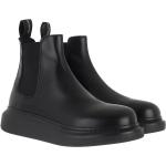 Reduzierte Schwarze Geflochtene Alexander McQueen Chelsea-Boots aus Leder für Damen Größe 35 