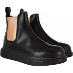 Reduzierte Beige Geflochtene Alexander McQueen Chelsea-Boots aus Leder für Damen Größe 39 