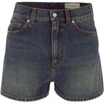 Reduzierte Blaue Alexander McQueen Jeans-Shorts aus Baumwolle für Damen für den für den Sommer 