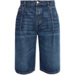 Marineblaue Alexander McQueen Jeans-Shorts mit Reißverschluss aus Denim für Herren Größe L für den für den Sommer 