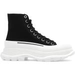 Schwarze Alexander McQueen High Top Sneaker & Sneaker Boots mit Schnürsenkel aus Stoff für Damen Größe 37,5 