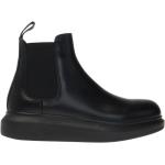 Reduzierte Schwarze Gepunktete Alexander McQueen Chelsea-Boots aus Leder für Damen Größe 42,5 