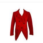 Reduzierte Rote Vintage Alexander McQueen Wollmäntel für Damen Größe L für den für den Herbst 