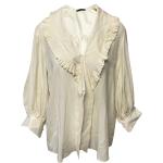 Reduzierte Weiße Vintage Alexander McQueen Festliche Blusen mit Rüschen für Damen Größe L für den für den Sommer 