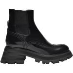 Reduzierte Schwarze Alexander McQueen Ankle Boots & Klassische Stiefeletten aus Kalbsleder für Damen Größe 36 für den für den Winter 