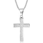 Reduzierte Silberne Kreuzketten glänzend aus Edelstahl für Herren 
