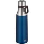 alfi Thermosflasche City Bottle Loop blau 500ml, Edelstahl Trinkflasche 100% dicht auch bei Kohlensäure, 5537.259.050 Isolierflasche 8 Stunden heiß, 16 Stunden kalt, Wasserflasche BPA-Frei