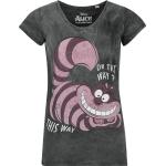Graue Alice im Wunderland Grinsekatze V-Ausschnitt T-Shirts für Damen Größe XL 