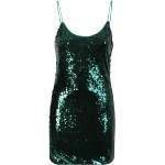 Reduzierte Emeraldfarbene Alice + Olivia Midi Spaghettiträger-Kleider mit Pailletten mit Reißverschluss für Damen 