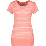 Pinke Gestreifte Maritime Kurzärmelige T-Shirts aus Jersey enganliegend für Damen Größe L für den für den Sommer 