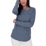 Reduzierte Marineblaue Melierte Maritime Langärmelige Alife & Kickin T-Shirts aus Jersey für Damen Größe S 