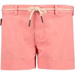 Peachfarbene Chino-Shorts mit Knopf aus Baumwolle für Damen Größe XXL für den für den Sommer 
