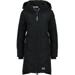 Schwarze Gesteppte Alife & Kickin Maxi Kapuzenmäntel mit Reißverschluss für Damen Größe XS für den für den Winter 