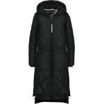 Schwarze Gesteppte Alife & Kickin Maxi Damensteppmäntel mit Reißverschluss aus Fleece Größe XS für den für den Winter 