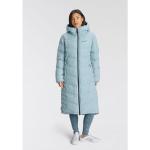 Hellblaue Unifarbene Casual Alife & Kickin Maxi Stehkragen Kapuzenmäntel aus Polyester für Damen Größe XS für den Winter 