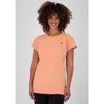 Reduzierte Peachfarbene Unifarbene Casual Kurzärmelige Alife & Kickin Rundhals-Ausschnitt T-Shirts aus Jersey für Damen Größe L 