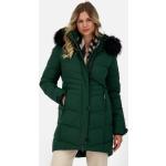 Reduzierte Grüne Gesteppte Alife & Kickin Jacken mit Fellkapuze mit Reißverschluss mit Kapuze für Damen Größe XS für den für den Winter 