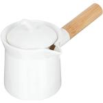 Reduzierte Weiße Runde Milchtöpfe 300 ml aus Keramik mit Deckel 