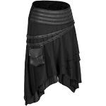 Schwarze Mittelalter-Röcke aus Leinen für Damen Größe XL 