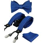 Royalblaue Clip-Hosenträger mit Schnalle aus Polyester für Herren Einheitsgröße 