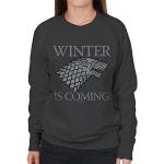 Anthrazitfarbene Game of Thrones Haus Stark Damensweatshirts Größe L für den für den Winter 