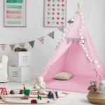 all Kids United Tipi-Zelt »Kinder-Spielzelt Tipi Kinderzelt«, Kinder-Zelt aus Baumwolle & Holz, rosa, Pink