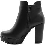 Reduzierte Schwarze Allegra K Runde High Heel Stiefeletten & High Heel Boots mit Reißverschluss aus PU für Damen Größe 41 