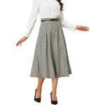 Aprikose Karo Vintage Allegra K Midi High Waist Röcke & Taillenröcke mit Reißverschluss für Damen Größe M zum Oktoberfest 