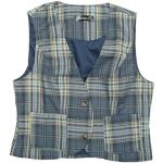 Reduzierte Blaue Karo Vintage Allegra K V-Ausschnitt Anzugwesten aus Polyester für Damen Größe L für den für den Winter 