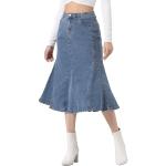 Himmelblaue Allegra K Lange Jeansröcke aus Denim für Damen Größe XS 