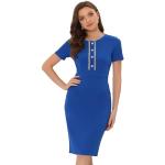Royalblaue Kurzärmelige Allegra K Mini Minikleider & kurze Kleider enganliegend für Damen Größe S 