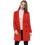 Rote Allegra K Maxi Trenchcoats lang mit Knopf für Damen Größe L für den für den Winter 