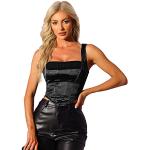 Reduzierte Schwarze Streetwear Allegra K Crop-Tops & Bauchfreie Tops aus Satin Cropped für Damen Größe XL für Partys für den für den Sommer 