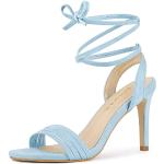 Himmelblaue Casual Allegra K Offene High Heels & Stiletto-Pumps aus Veloursleder für Damen Größe 37 