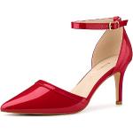 Rote Allegra K Spitze High Heels & Stiletto-Pumps mit Riemchen aus PU leicht für Damen Größe 39 